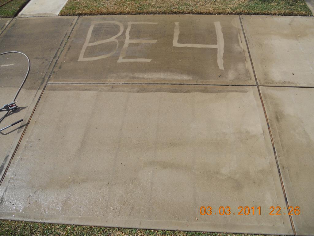 Before and After Concrete Cleaning from Houston's Pressure Washing in
